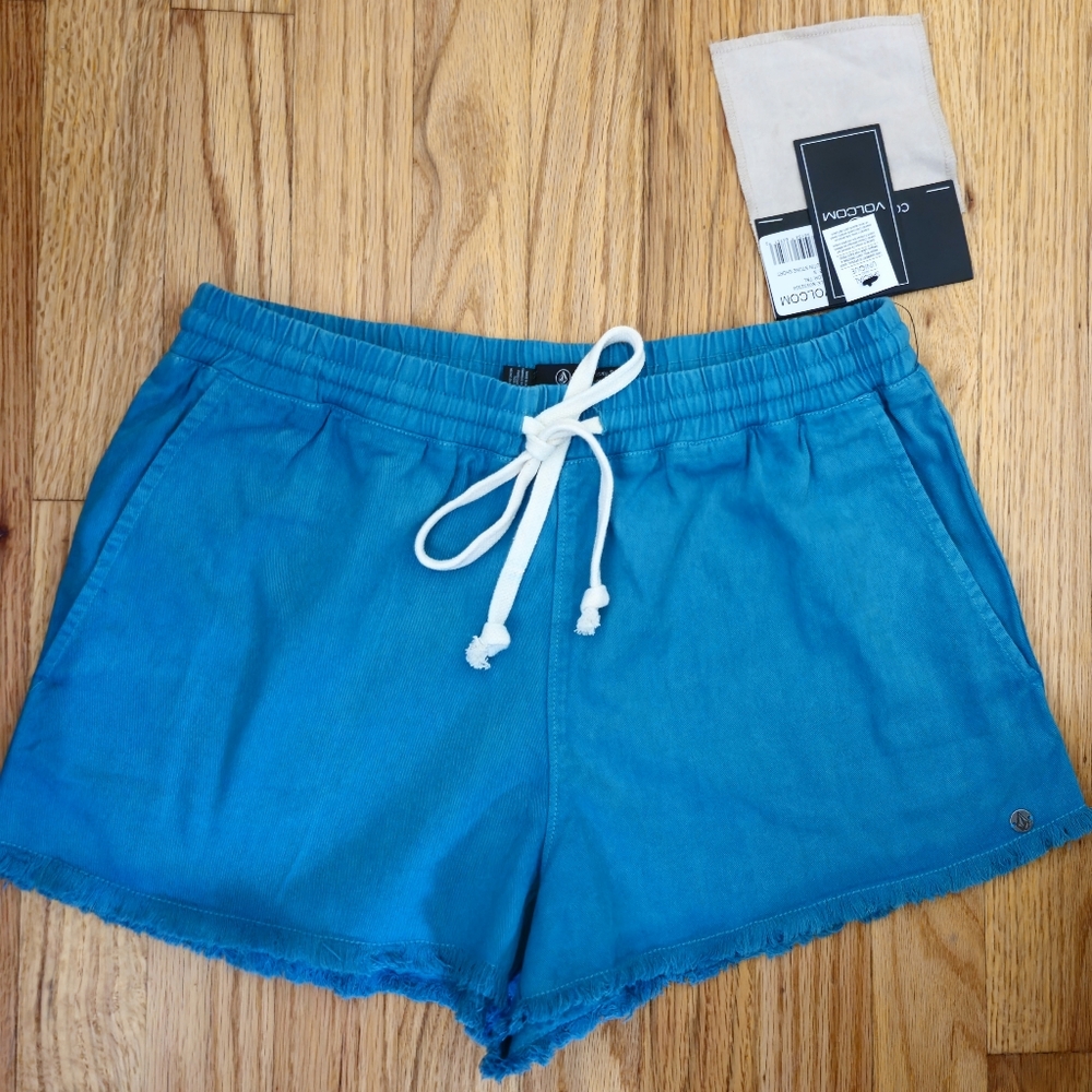 Volcom Strutin Stone Teal Colored Shorts Women's Size SM